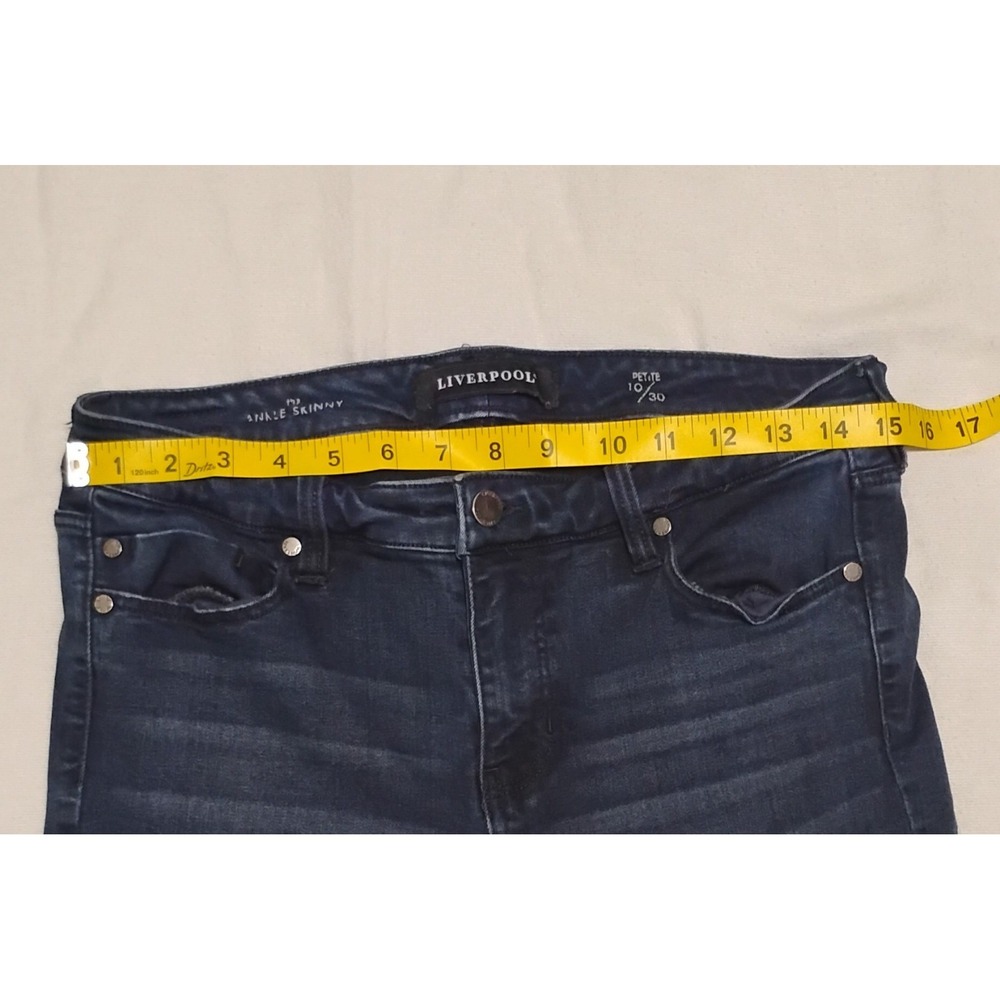 Liverpool Los Angeles Abby Ankle Skinny Jeans Petite 10/30P Stone Wash Stretch - Picture 6 of 9